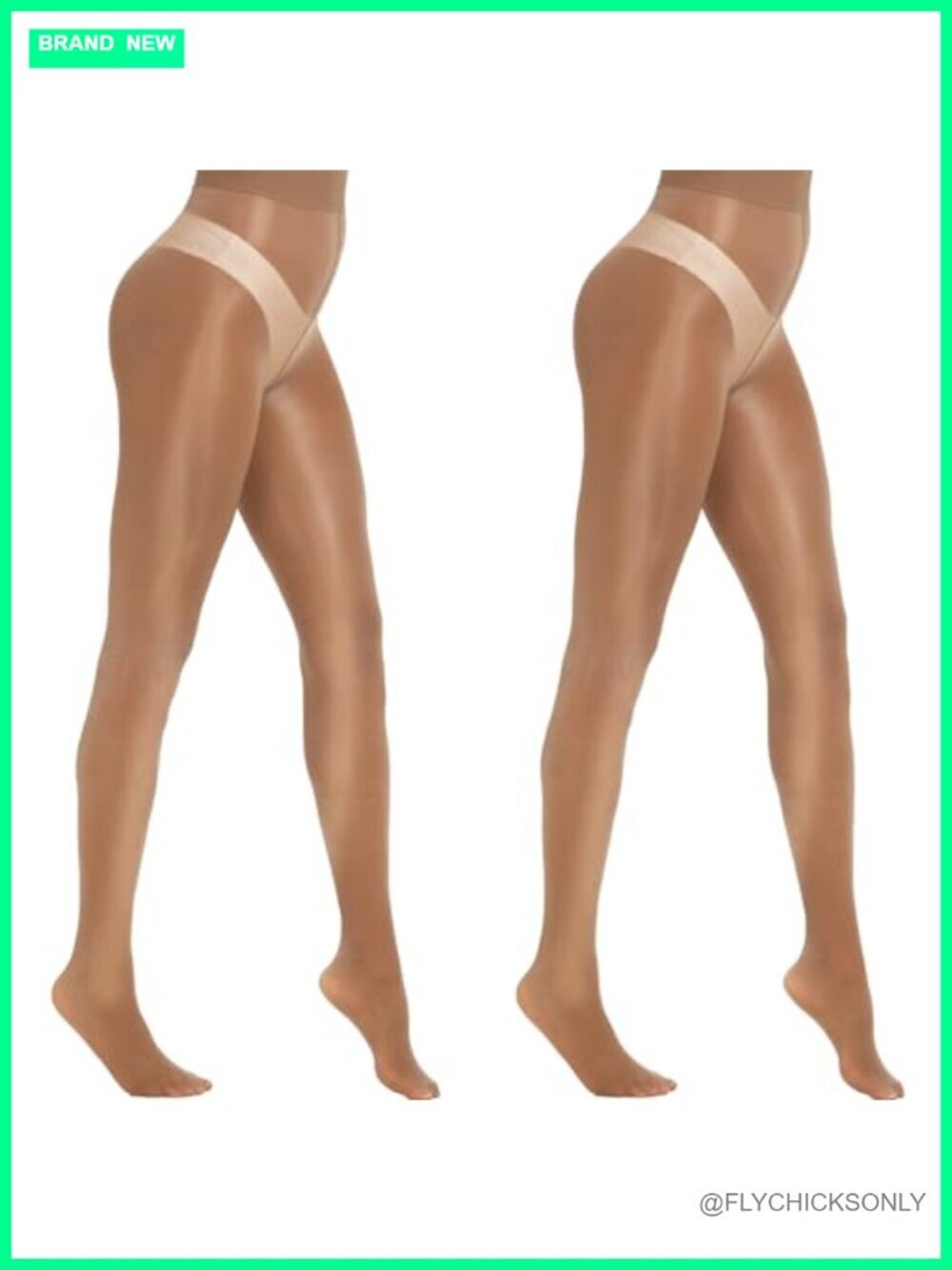 High Waist Silk Sheer Tights 2 Pairs Shiny Nylons Pantyhose Women
